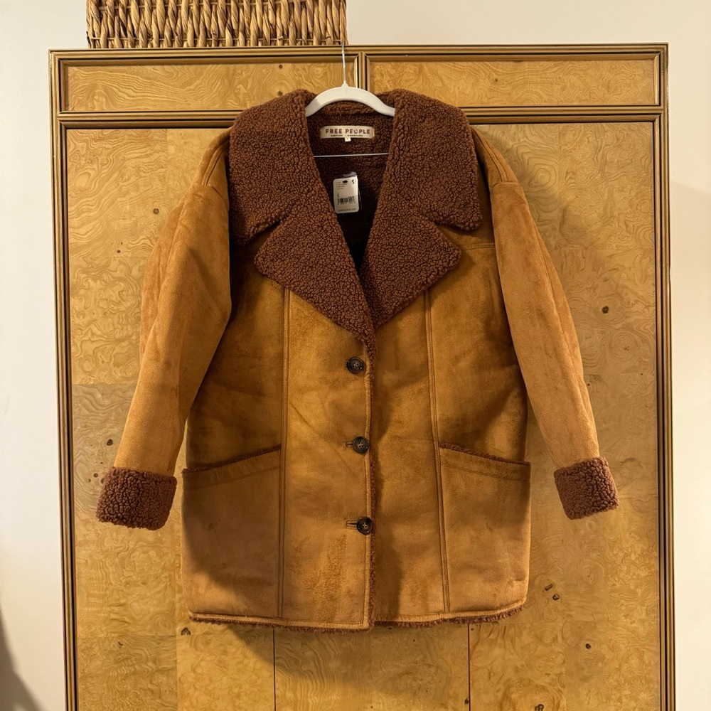 Free People Diogo Coat Suede Shearling